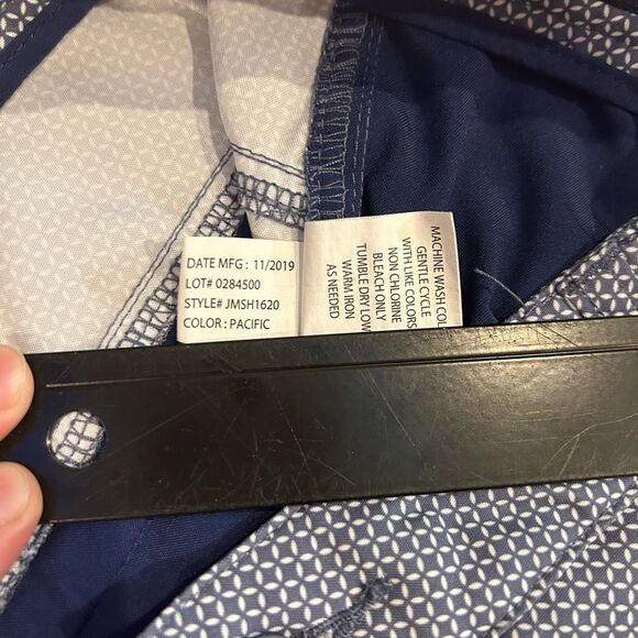 Johnnie-O Golf Performance Shorts 40x9 Pacific Blue Geometric Print - Picture 4 of 9